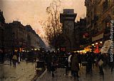 Animation Pres de la Porte Saint Den by Eugene Galien-Laloue